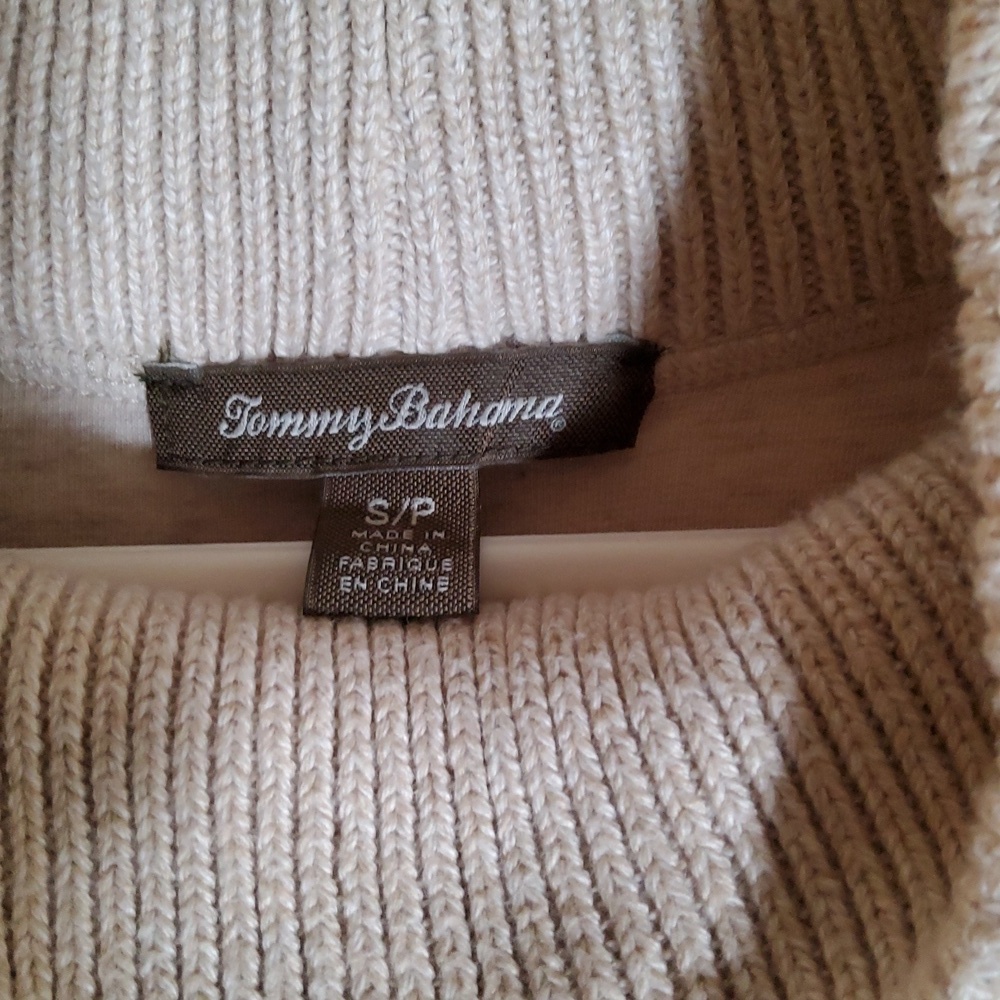 Tommy Bahama Mock Turtleneck Short Sleeve Sweater Size S/P Cashmere blend. - Picture 2 of 7